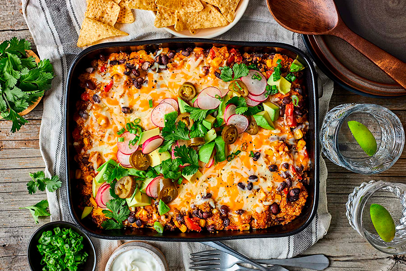 Black Bean Quinoa Enchilada Bake