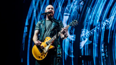 Mark Sheehan performing with the Script in Cardiff in 2020. Photograph: Mike Lewis Photography/Redferns