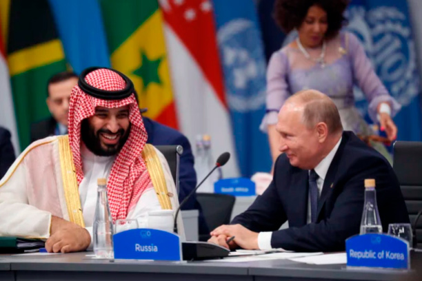 Saudi Arabia’s Crown Prince Mohammed bin Salman and Russian President Vladimir Putin