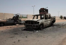 Destroyed military vehicles in Khartoum, Sudan, on April 20. MARWAN ALI/THE ASSOCIATED PRESS