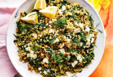 Lemon & spinach rice with feta