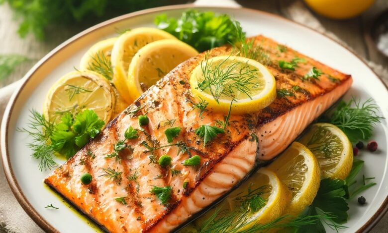 Grilled lemon herb salmon recipe