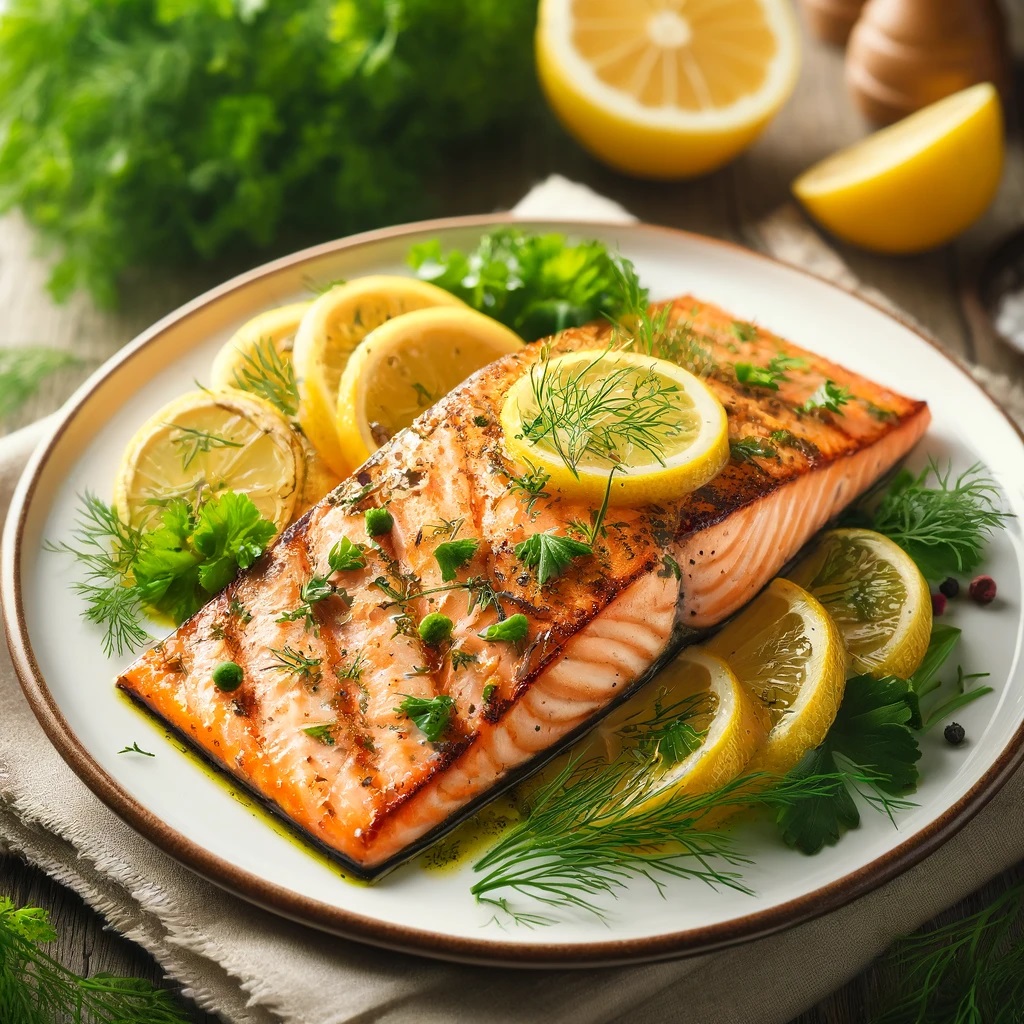 Grilled lemon herb salmon recipe