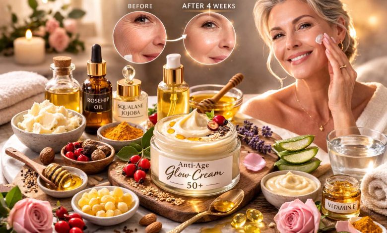 Homemade Glow Cream for 50+ Skin (Wrinkles, Brightness, Shine)