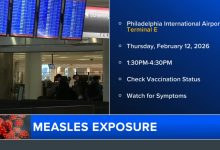 Measles exposure reported at Philadelphia International Airport