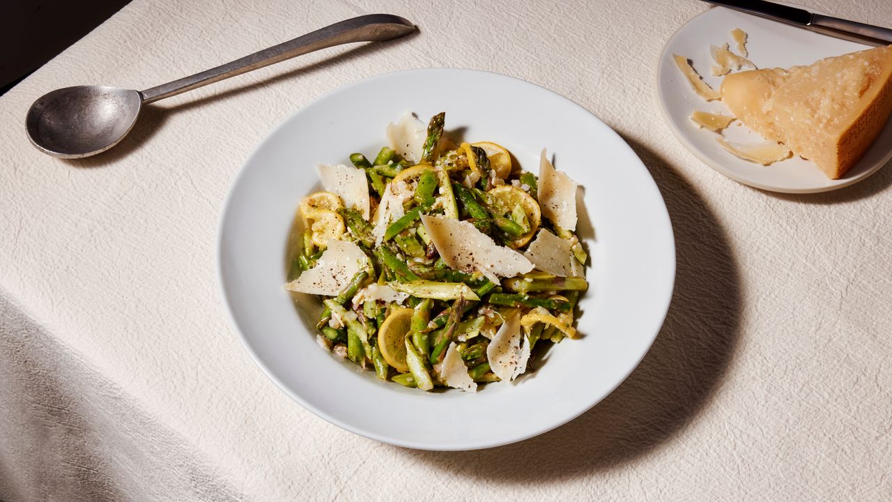 Smashed Asparagus Salad