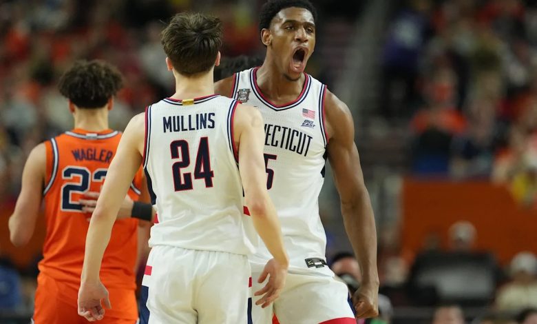 Final Four 2026: UConn stymies Illinois, fends off rally to advance to third NCAA title game in 4 seasons