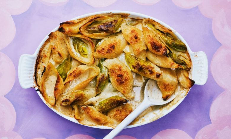 Baked Cheddar and Leek Pasta