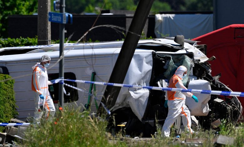 Four people killed after minibus collides with train in Belgium