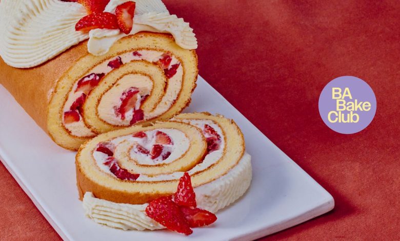 Welcome Spring With Bake Club’s Strawberry Roll Cake