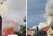 Historic Northern Ireland convent near St Patrick’s chapel engulfed in a massive fire as police probe suspected arson