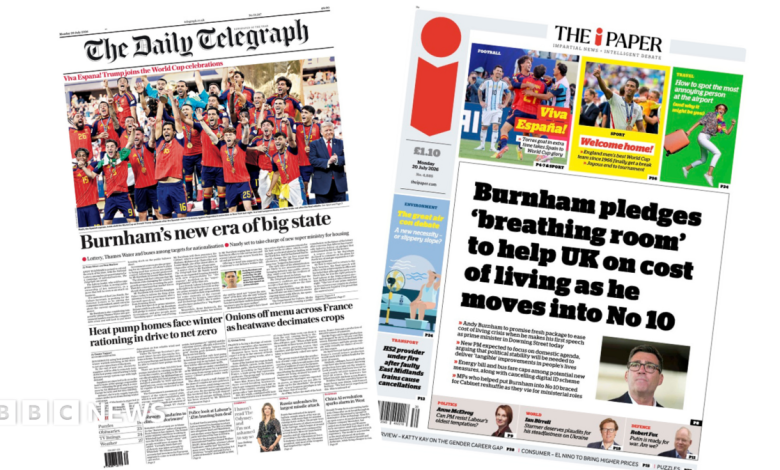 The Papers: ‘Burnham’s new era’ and ‘Viva España!’