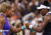 Williams sisters lose on doubles return