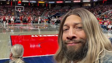 Royce White wears blonde wig while sitting courtside at Fever game — days after WNBA bans him from draft