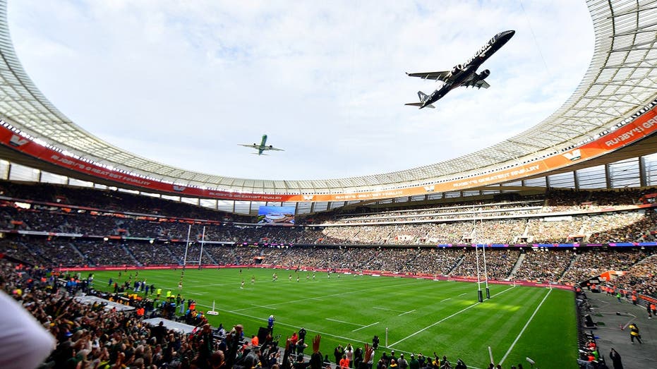 Footage of two planes stunning a rugby stadium with one of the wildest flyovers ever goes viral