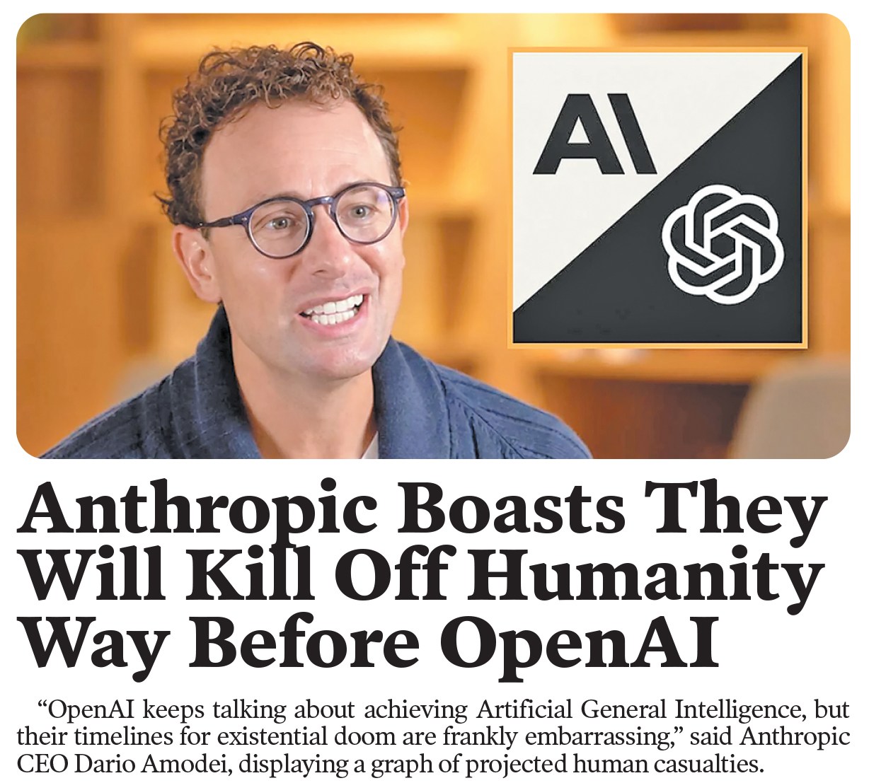Best of the Babylon Bee: Anthropic boasts they will kill off humanity way before OpenAI