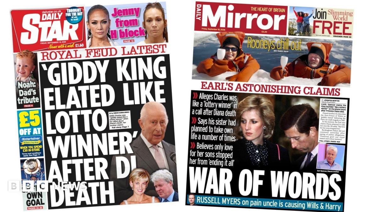 The Papers: ‘Giddy King’ and ‘war of words’ over Earl Spencer book
