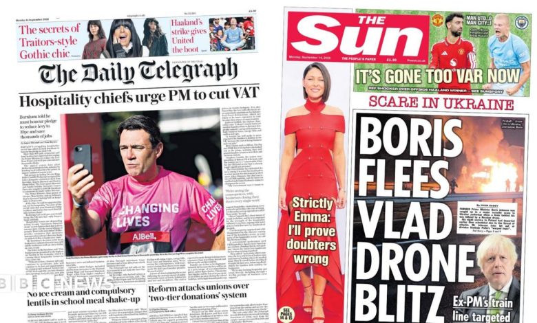 The Papers: ‘Compulsory lentils’ and ‘Boris flees Vlad drone blitz’