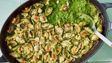 Baked Feta Pasta With Green Sauce