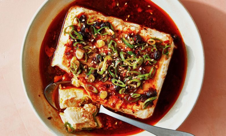 Cold Silken Tofu With Chili Crisp Dressing