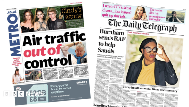 The Papers: ‘Air traffic out of control’ and ‘RAF to help Saudis’