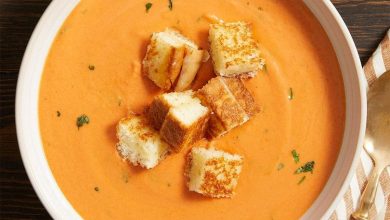 Creamy Sun-Dried Tomato Soup with Grilled Cheese Croutons