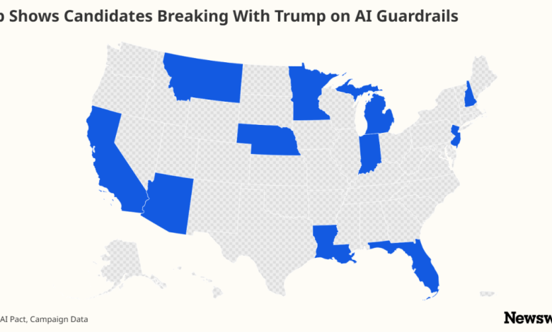 Map Shows Candidates Breaking With Trump on AI Guardrails