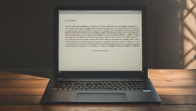 AI-generated image: A silver laptop is the main foreground subject.