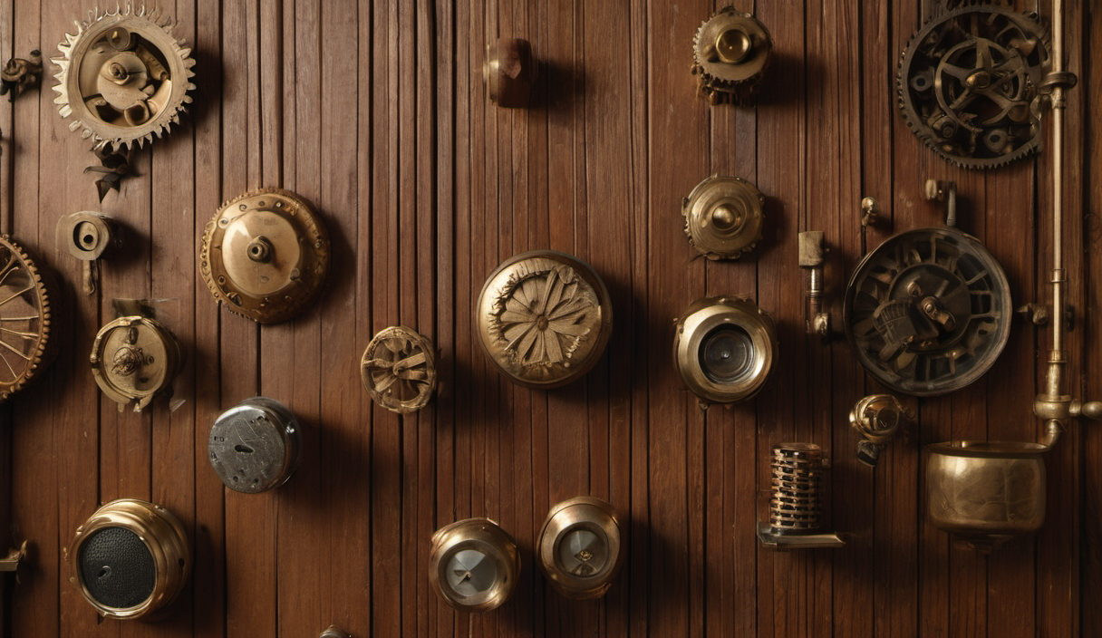 AI-generated image: The image shows a dark brown wooden wall with vertical planks.