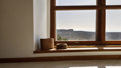 AI-generated image: A large window with a wooden frame and multiple panes of glass.