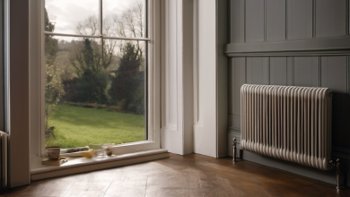AI-generated image: The image shows a room with a large window in the background.