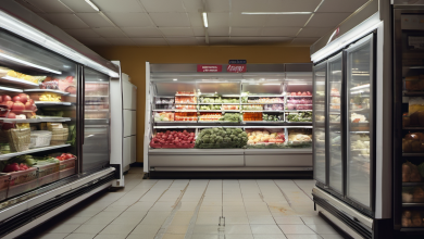AI-generated image: The image shows a supermarket aisle.