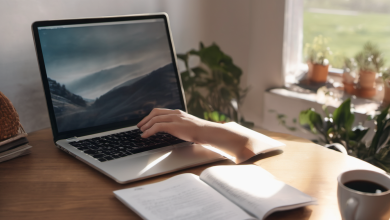 AI-generated image: A person's hand is typing on a silver laptop keyboard.