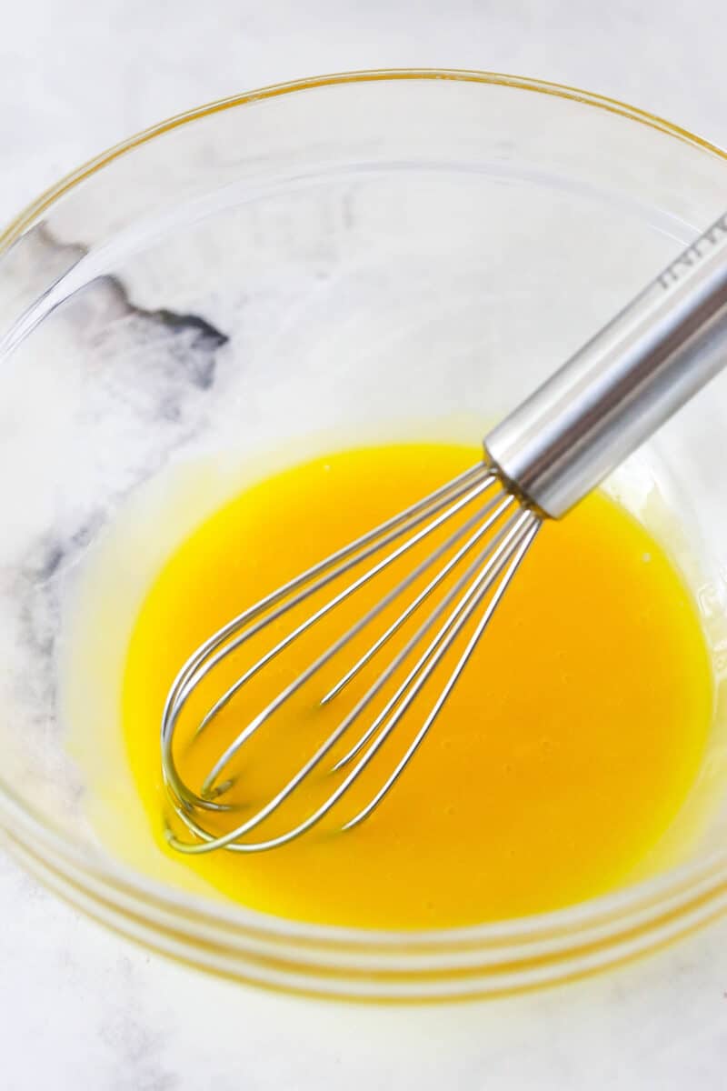 Eggs whisked in a bowl