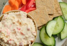Pimento cheese with crackers and crudites