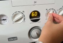 Checking the central heating temperature on our Ideal combi boiler. Photo: Skint Dad.