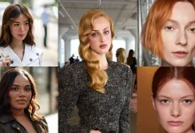 collage of women with different shades of red hair