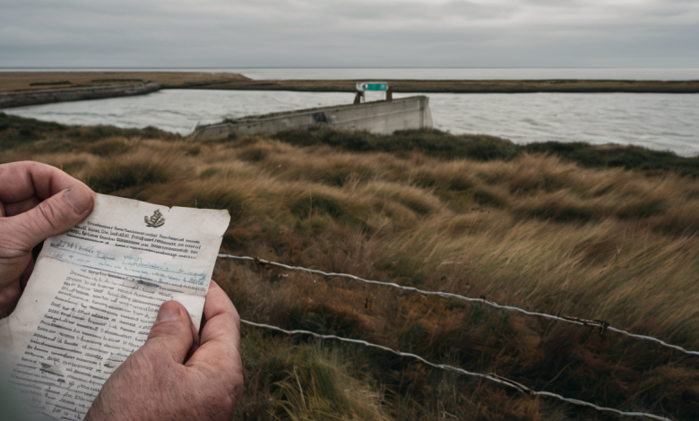 AI-generated image: A person's hands are holding a weathered, aged document with a dark background.