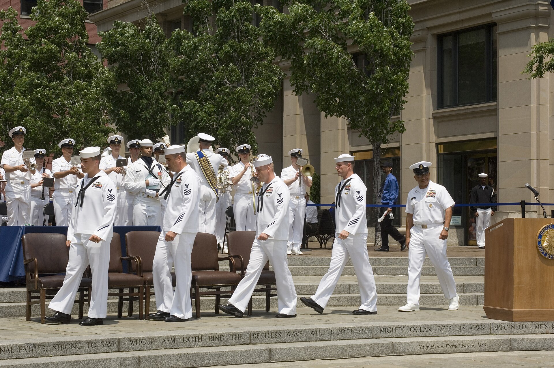 US Navy 070523-N-3557N-106 The 2007 Shore Sailors of the Year candidates walk out to take their seats for the 2007 Shore Sailor of the…