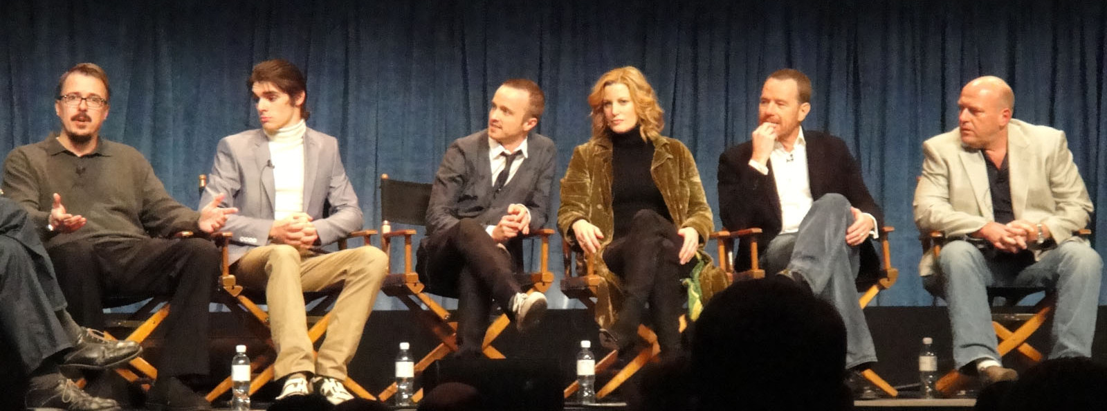 PaleyFest 2010 - Breaking Bad - creator Vince Gilligan, RJ Mitte (Walt Jr), Aaron Paul (Jesse Pinkman), Anna Gunn (Skyler White), Bryan Cranston (Walter…