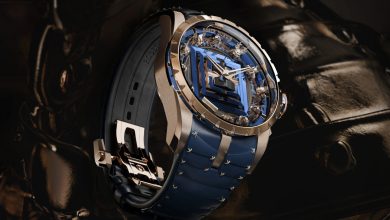 The Roger Dubuis Excalibur The Kabuto Legacy features 12 hand-engraved samurai helmets arranged around an abstract interpretation of Edo Castle. Photography courtesy of Roger…