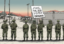 Arrest of US Marine Reignites Protests in Okinawa — AI-generated illustration