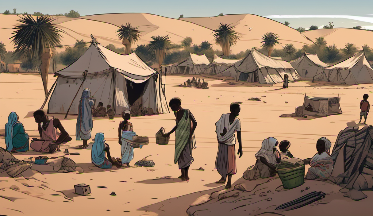 AI-generated conceptual illustration: Drone Strike in Sudan Kills 41, Including Children, Rights Group Says