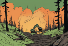 AI-generated conceptual illustration: Drones Hunt Hidden Fires Beneath Cairngorms Forest