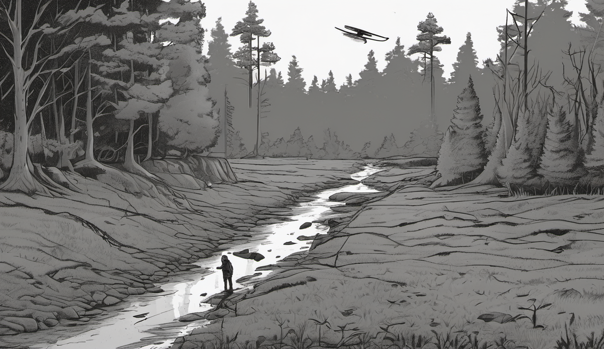 AI-generated conceptual illustration: Drones Hunt Hidden Fires Beneath Cairngorms Forest