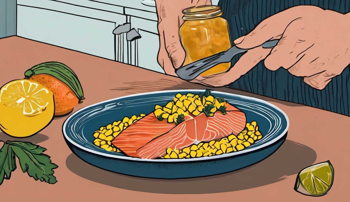 AI-generated conceptual illustration: Chef Chris Valdes Shares Salmon Recipe That Helped Him Drop 40 Pounds