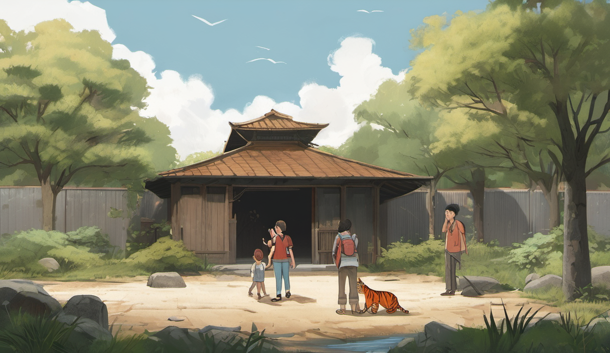 AI-generated conceptual illustration: Man Seriously Injured in Tiger Attack at Yorkshire Wildlife Park