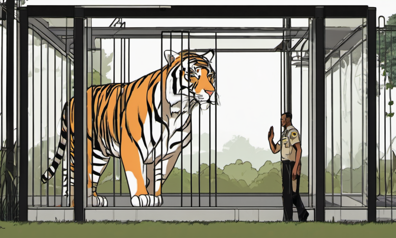 AI-generated conceptual illustration: Man Dies After Tiger Attack at Yorkshire Wildlife Park