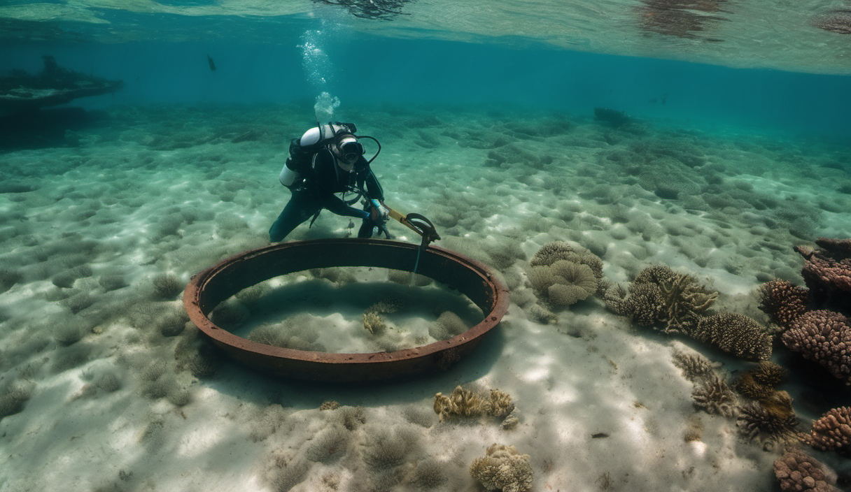 AI-generated illustration: Expedition to Locate Amelia Earhart's Plane on Remote Pacific Island