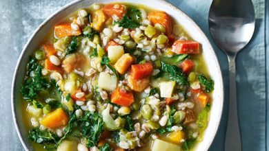 slow cooker lentil and winter veg stew